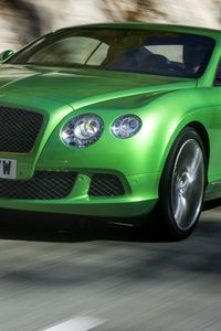 Превью обои bentley, зеленый, вид сбоку