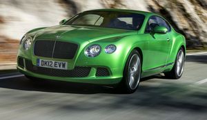 Превью обои bentley, зеленый, вид сбоку