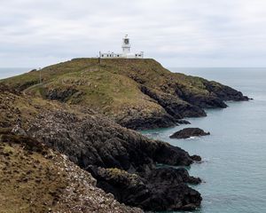 Превью обои берег, море, маяк, природа