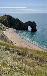 Превью обои берег, море, скала, арка, природа, пляж