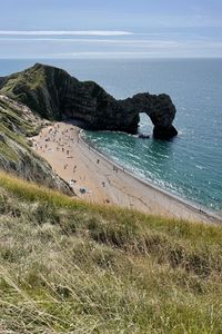 Превью обои берег, море, скала, арка, природа, пляж