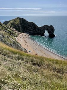 Превью обои берег, море, скала, арка, природа, пляж