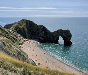 Превью обои берег, море, скала, арка, природа, пляж