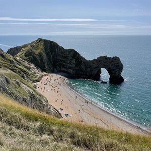 Превью обои берег, море, скала, арка, природа, пляж