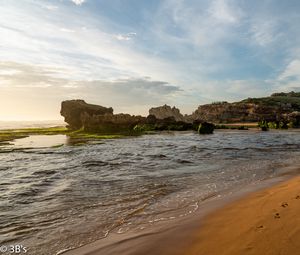 Превью обои берег, море, скалы, природа, пейзаж