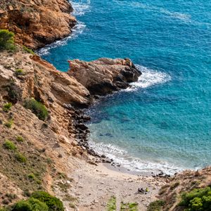 Превью обои берег, море, скалы, камни, природа