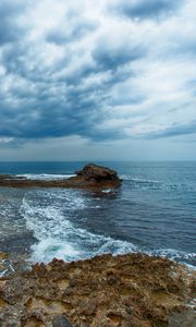 Превью обои берег, море, вода, волны, пейзаж