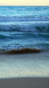 Превью обои берег, песок, море, волны, природа