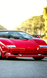 Превью обои bertone, lamborghini, countach, 1990, красный