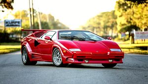 Превью обои bertone, lamborghini, countach, 1990, красный