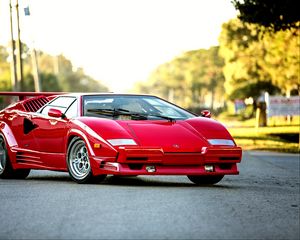 Превью обои bertone, lamborghini, countach, 1990, красный