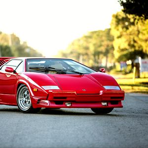 Превью обои bertone, lamborghini, countach, 1990, красный