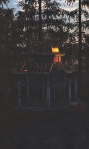 Превью обои беседка, деревья, лес