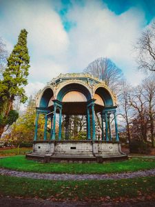 Превью обои беседка, парк, осень