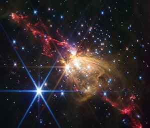 Превью обои блеск, сияние, туманность, млечный путь, звезды, космос, темный