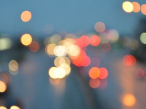 Превью обои блики, размытость, огни, вечер