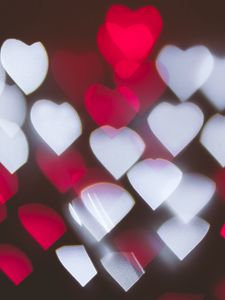 Превью обои блики, сердца, текстура