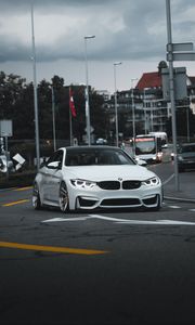 Превью обои bmw 3 series m, bmw, автомобиль, спорткар, вид спереди, дорога