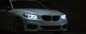 Превью обои bmw 3 series m, bmw, автомобиль, спорткар, фары, свечение