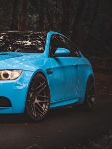 Превью обои bmw 5, bmw, вид сбоку, голубой
