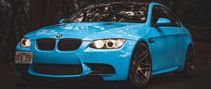 Превью обои bmw 5, bmw, вид сбоку, голубой