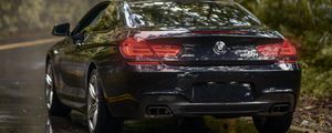 Превью обои bmw 650i m sport, bmw, машина, спортивный, вид сзади, купе, темно-синий