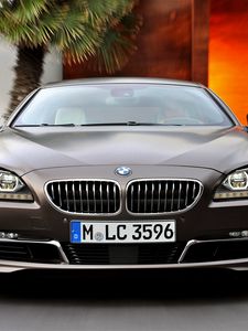 Превью обои bmw 6, bmw, вид спереди, решетка