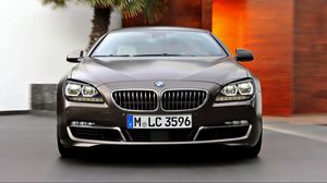 Превью обои bmw 6, bmw, вид спереди, решетка