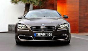 Превью обои bmw 6, bmw, вид спереди, решетка