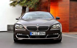 Превью обои bmw 6, bmw, вид спереди, решетка