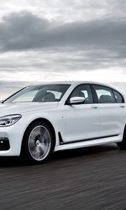 Превью обои bmw, 750li, белый, вид сбоку