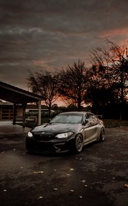 Превью обои bmw, автомобиль, черный, темный