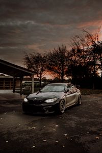 Превью обои bmw, автомобиль, черный, темный