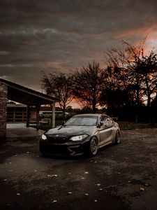 Превью обои bmw, автомобиль, черный, темный