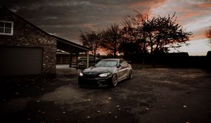 Превью обои bmw, автомобиль, черный, темный