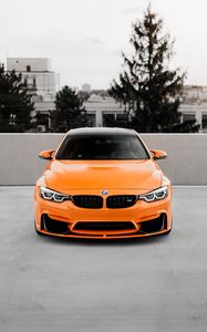 Превью обои bmw, автомобиль, оранжевый