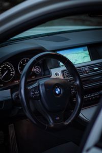 Превью обои bmw, автомобиль, руль, панель управления, салон