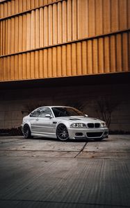 Превью обои bmw, автомобиль, серый, вид сбоку