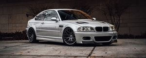 Превью обои bmw, автомобиль, серый, вид сбоку