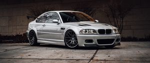 Превью обои bmw, автомобиль, серый, вид сбоку