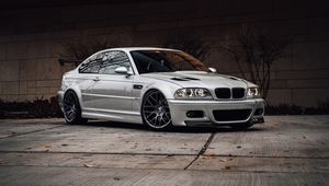 Превью обои bmw, автомобиль, серый, вид сбоку