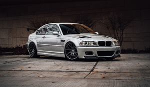 Превью обои bmw, автомобиль, серый, вид сбоку