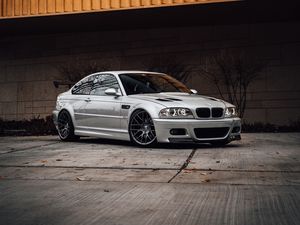 Превью обои bmw, автомобиль, серый, вид сбоку