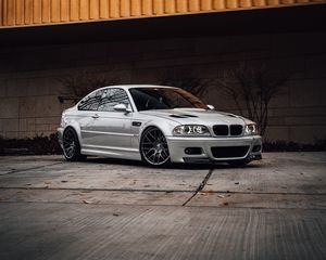 Превью обои bmw, автомобиль, серый, вид сбоку