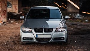 Превью обои bmw, автомобиль, серый