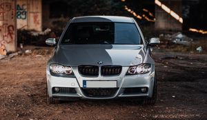 Превью обои bmw, автомобиль, серый