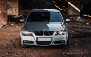 Превью обои bmw, автомобиль, серый