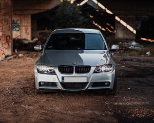 Превью обои bmw, автомобиль, серый