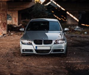 Превью обои bmw, автомобиль, серый