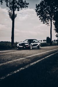 Превью обои bmw, автомобиль, спойлер, черный, дорога